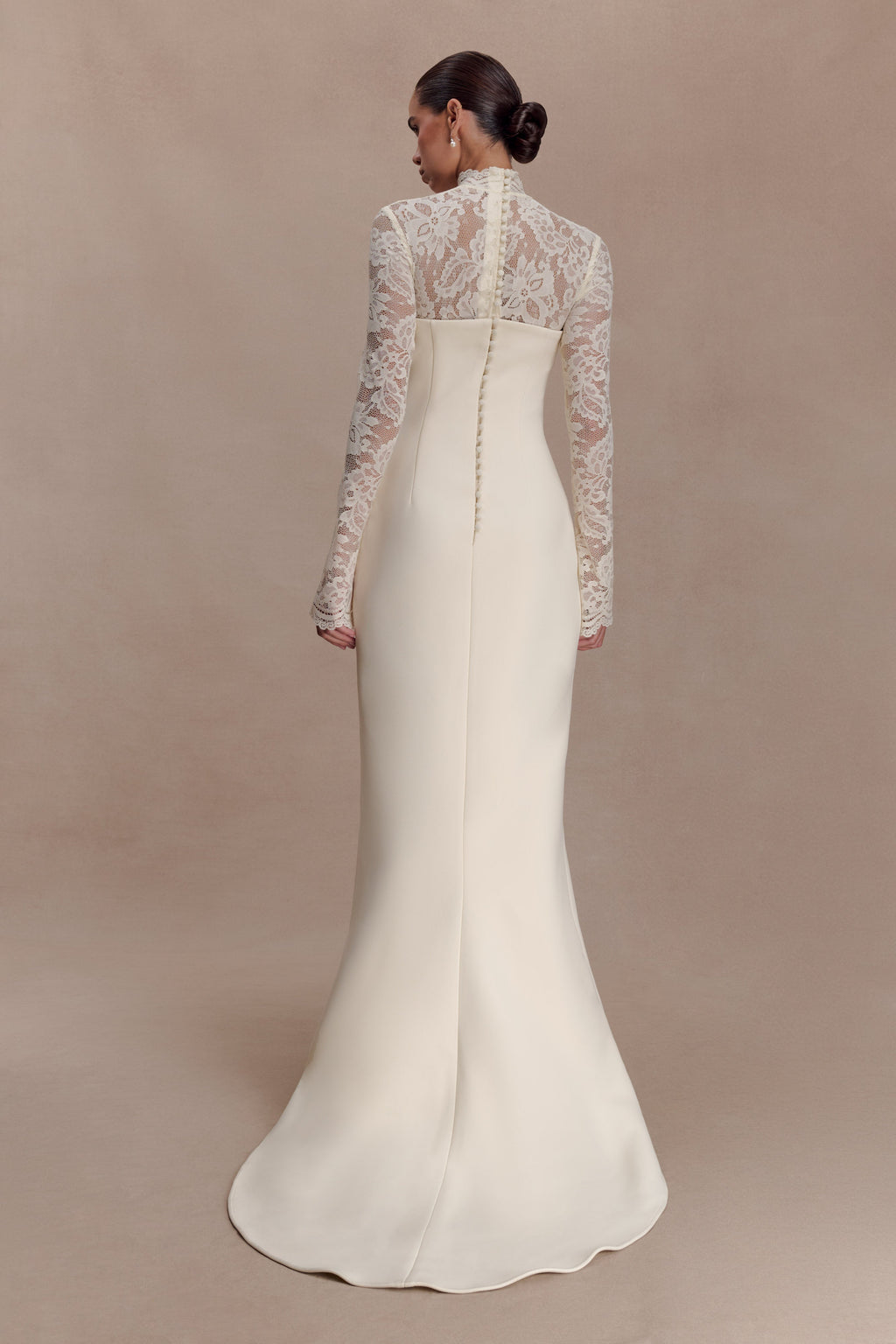 Aurelie Long Sleeve Lace Maxi Dress - Ivory