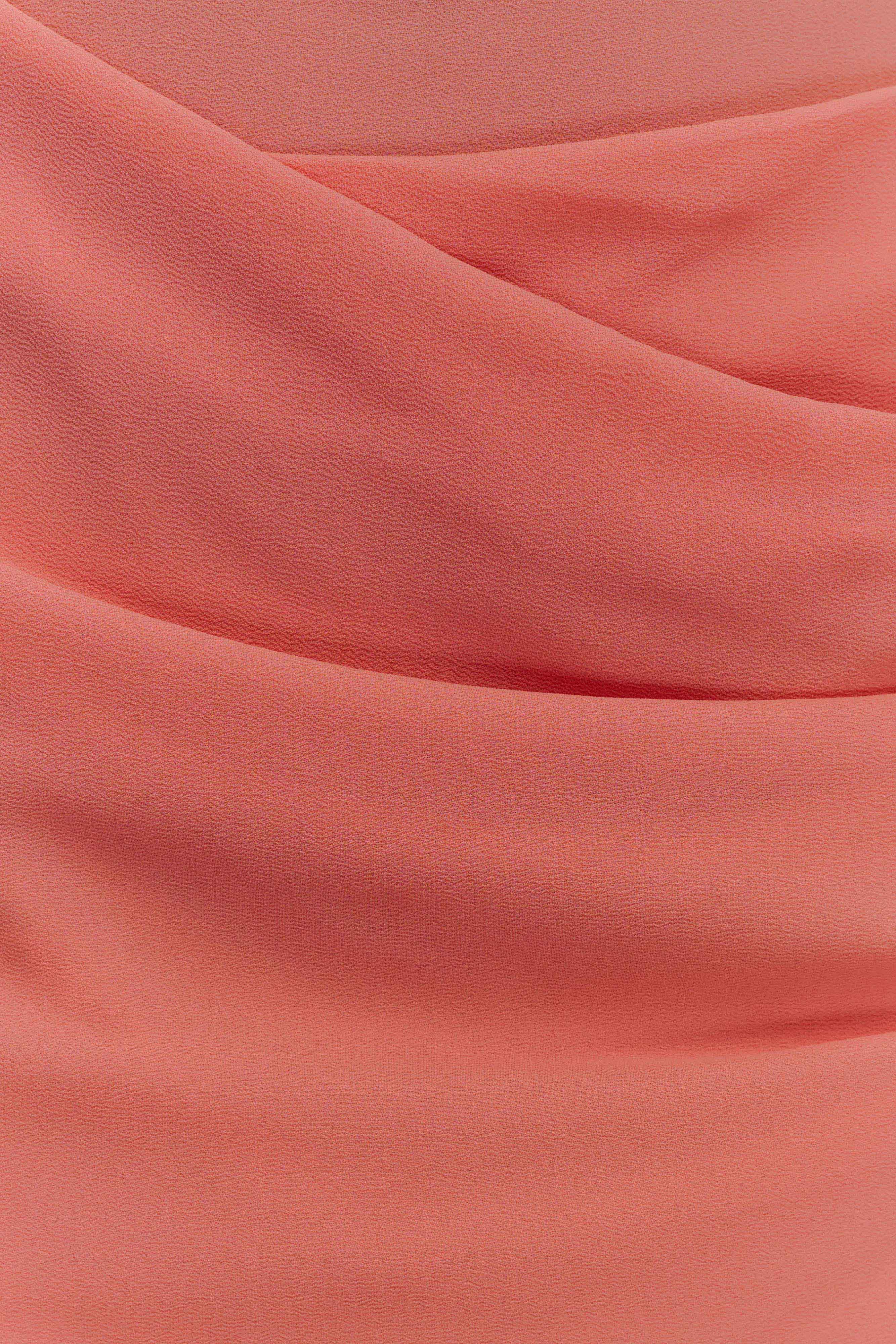 Daria Draped Chiffon Maxi Dress - Pastel Nectarine