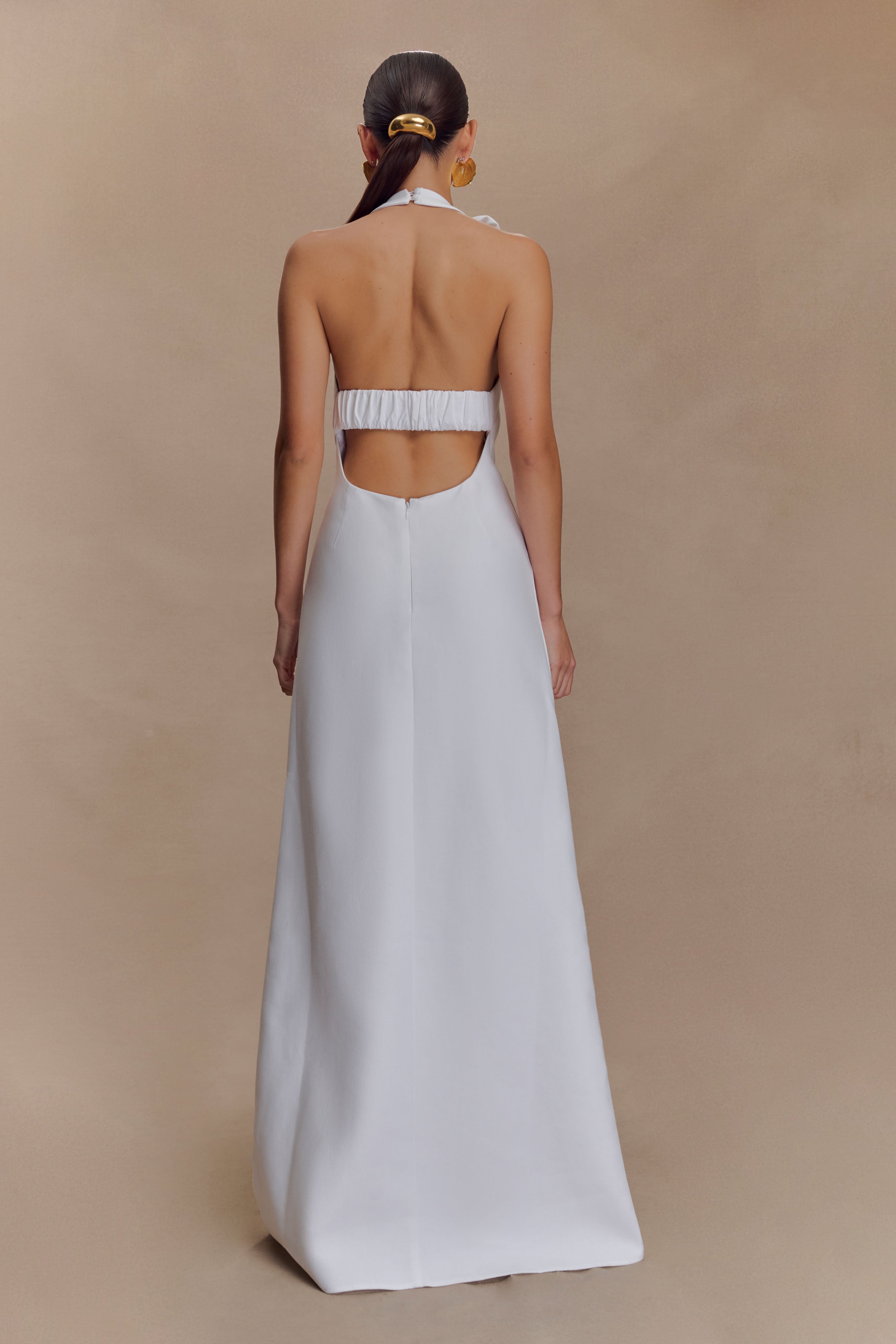 Carolyn Linen Bubble Maxi Dress - White