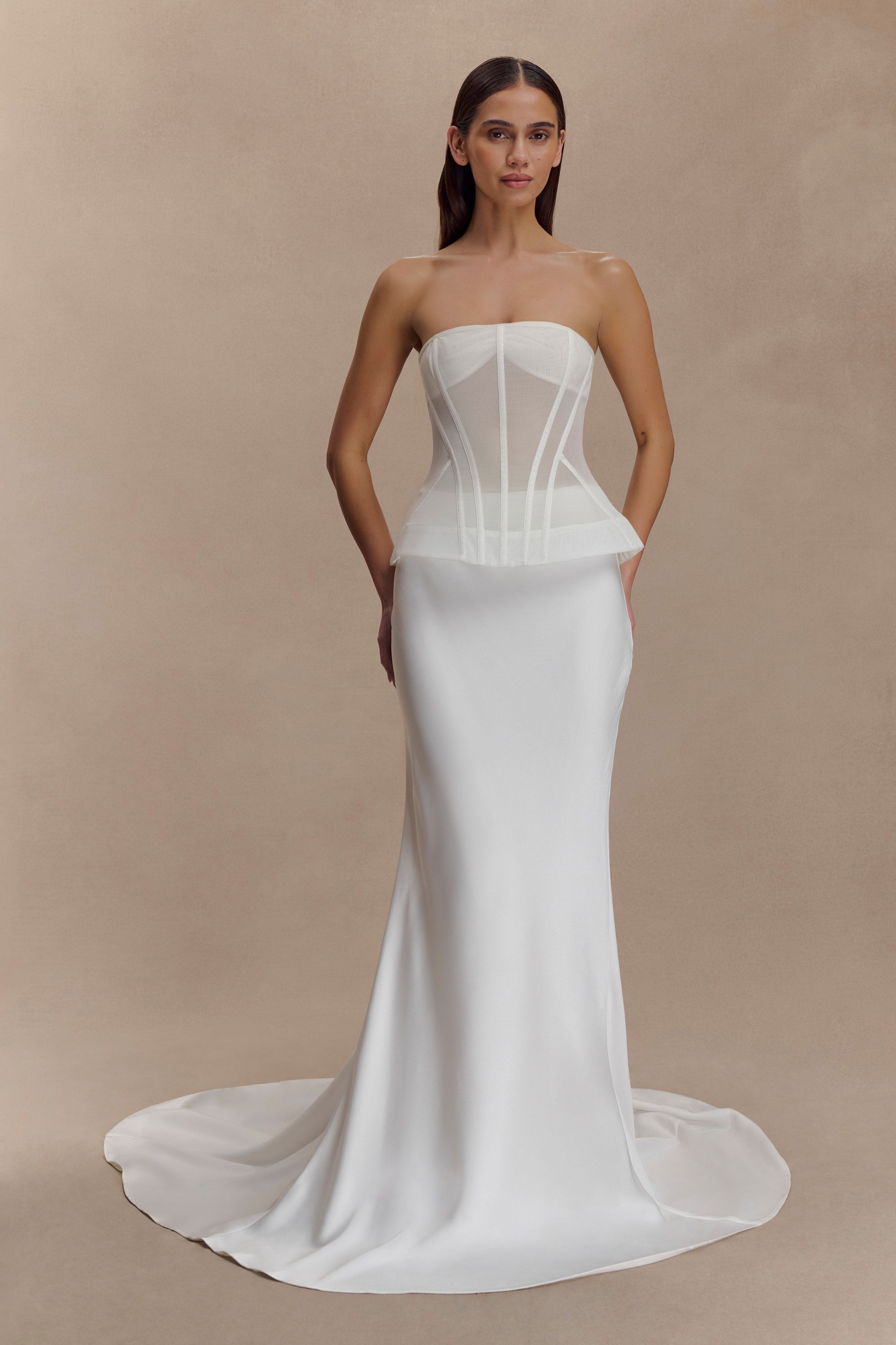 Clara Fishtail Maxi Skirt - White