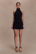 Emilia Beaded Waistband Mini Skirt - Black