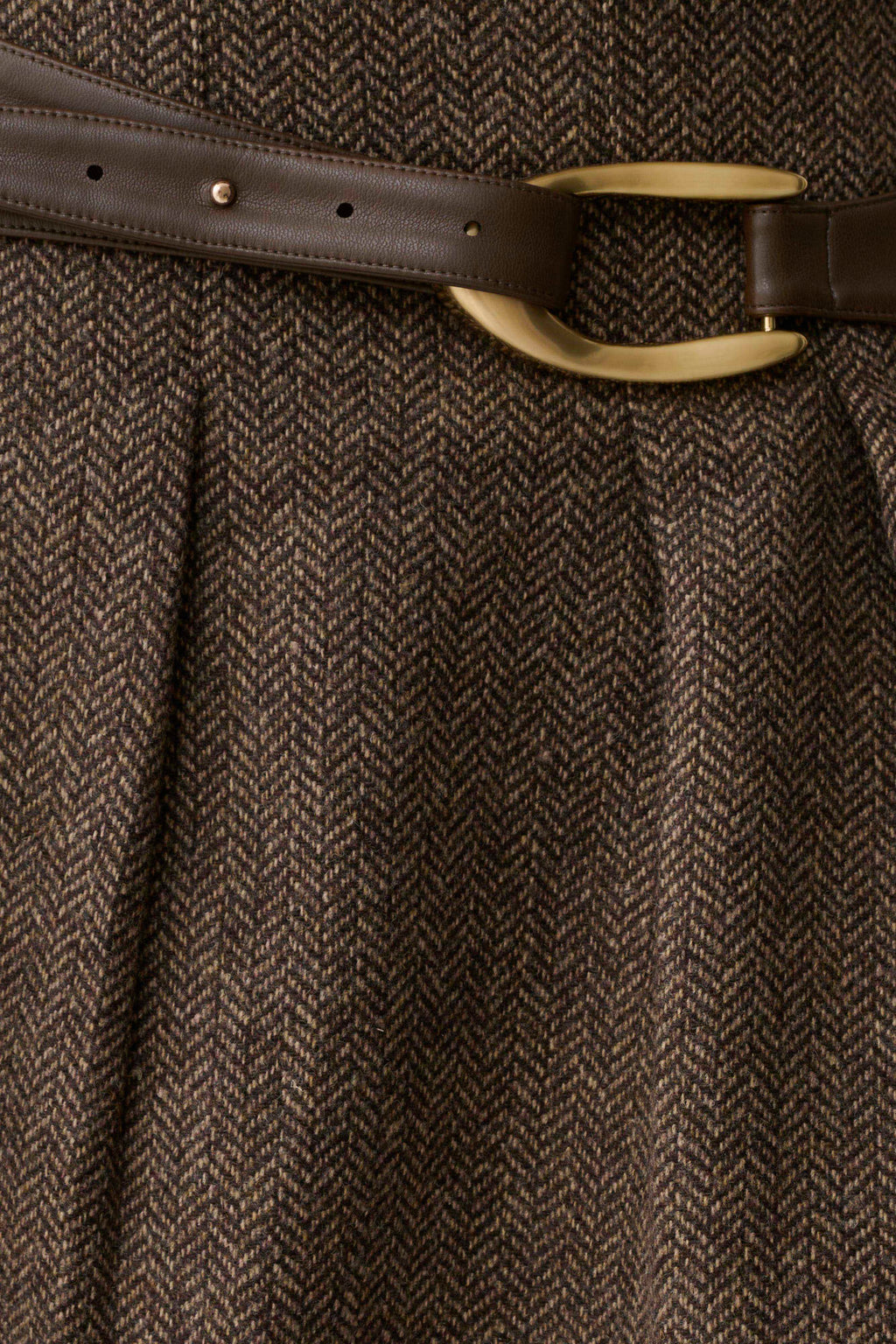 Romy Mini Skirt With Hardware - Herringbone