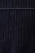 Loraine Mid Rise Denim Mini Skirt - Indigo Pinstripe