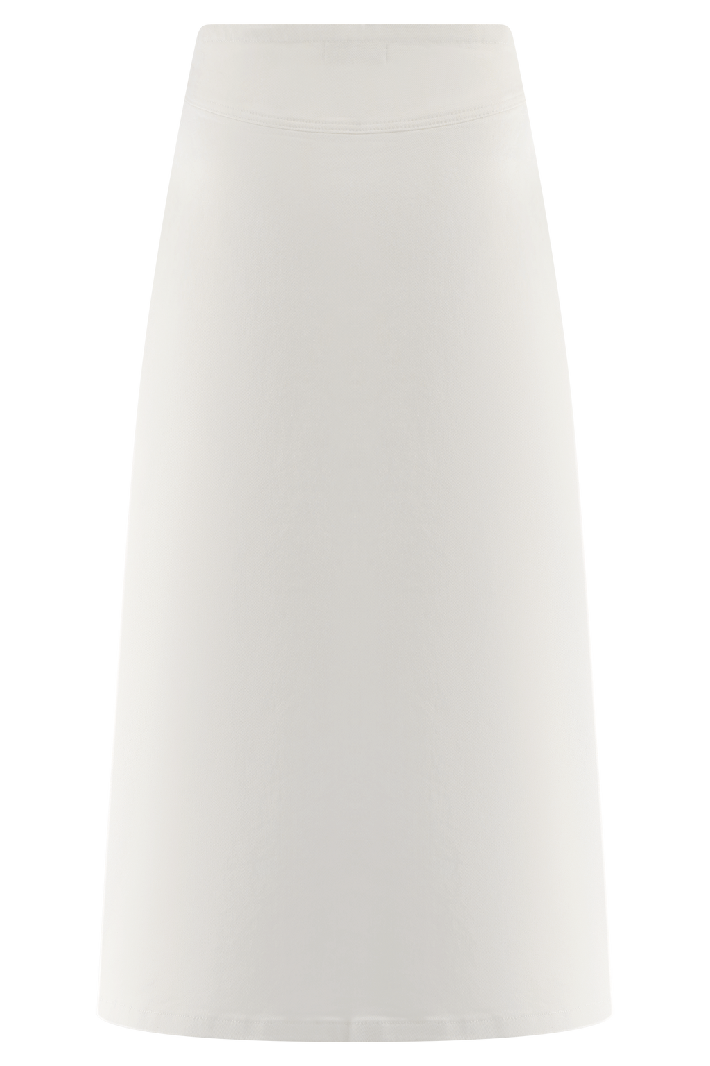 Cecilia Denim A-Line Midi Skirt - White