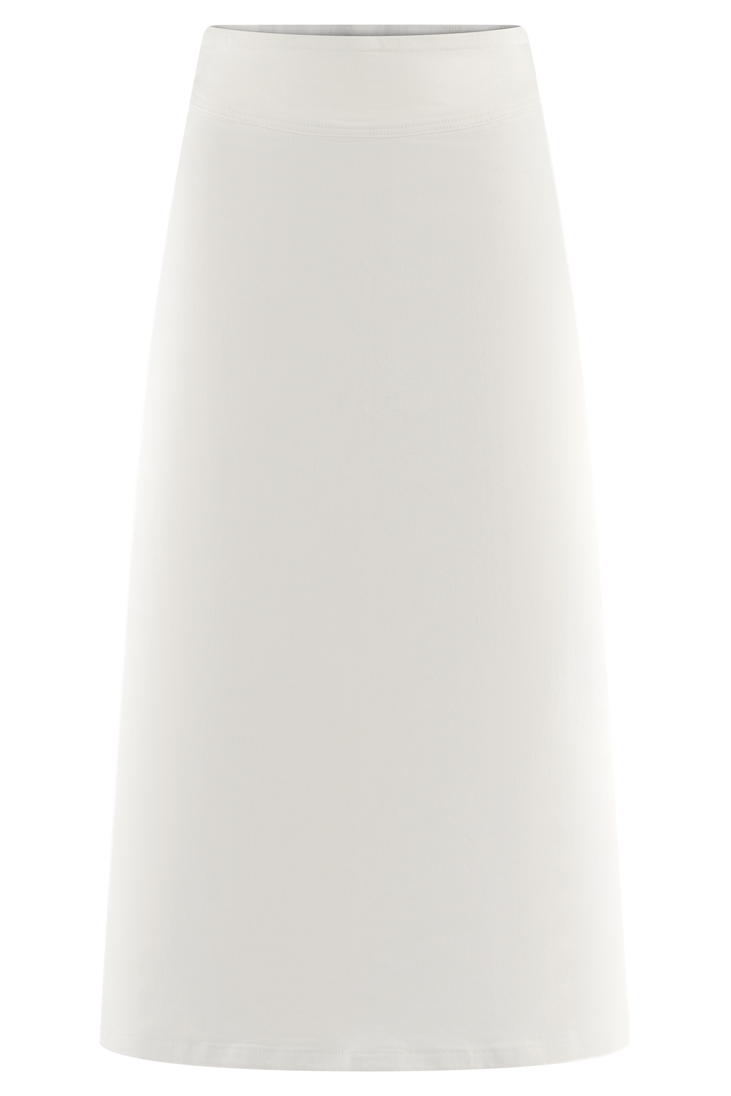 Cecilia Denim A-Line Midi Skirt - White