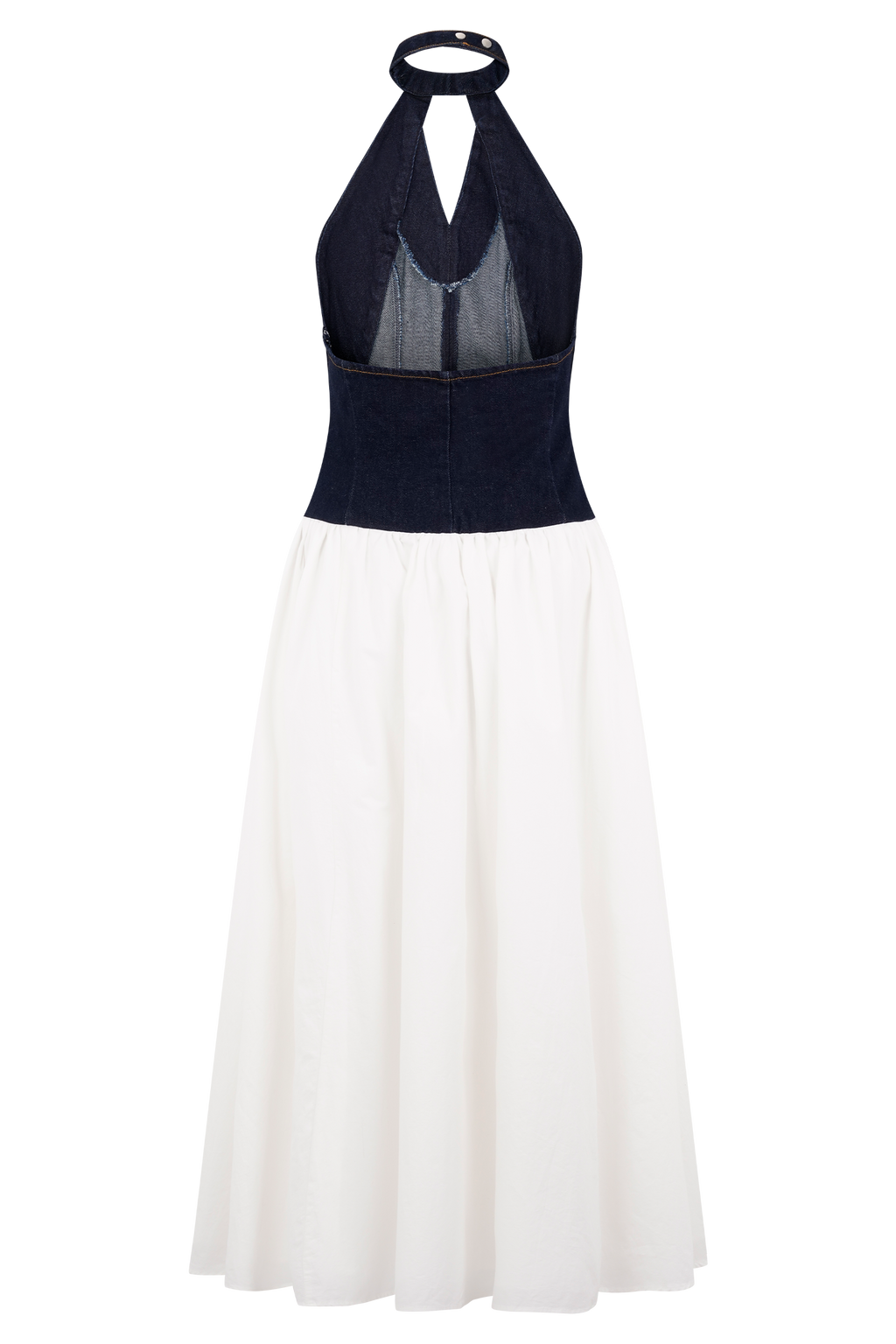 Ashwin Denim Cotton Midi Dress - Indigo Blue