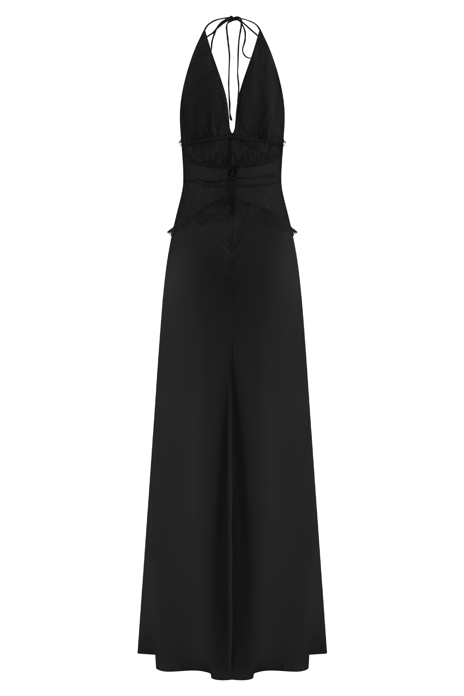 Dinah Lace And Satin Maxi Dress - Black