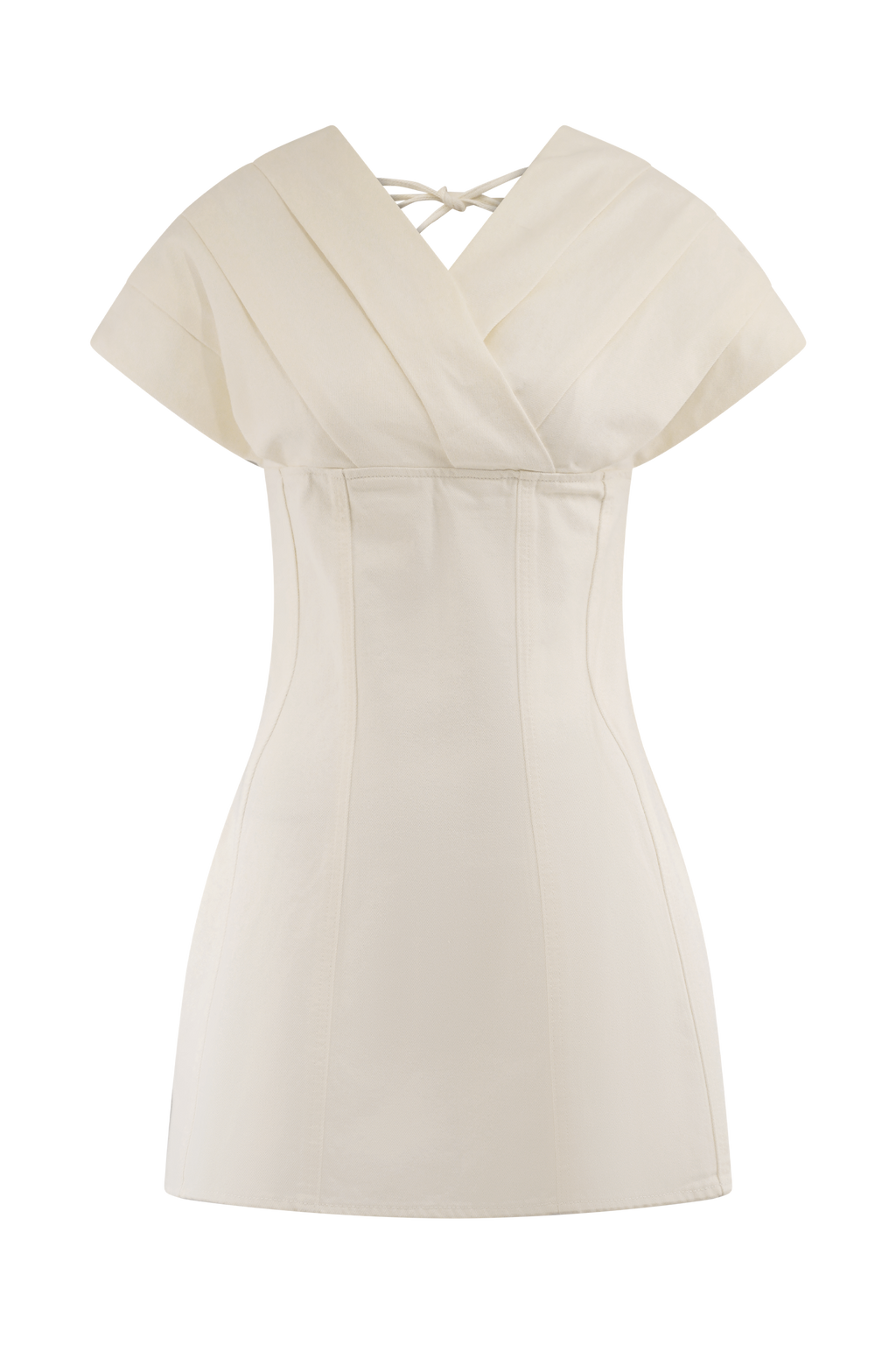 Pascale Off Shoulder Denim Mini Dress - White
