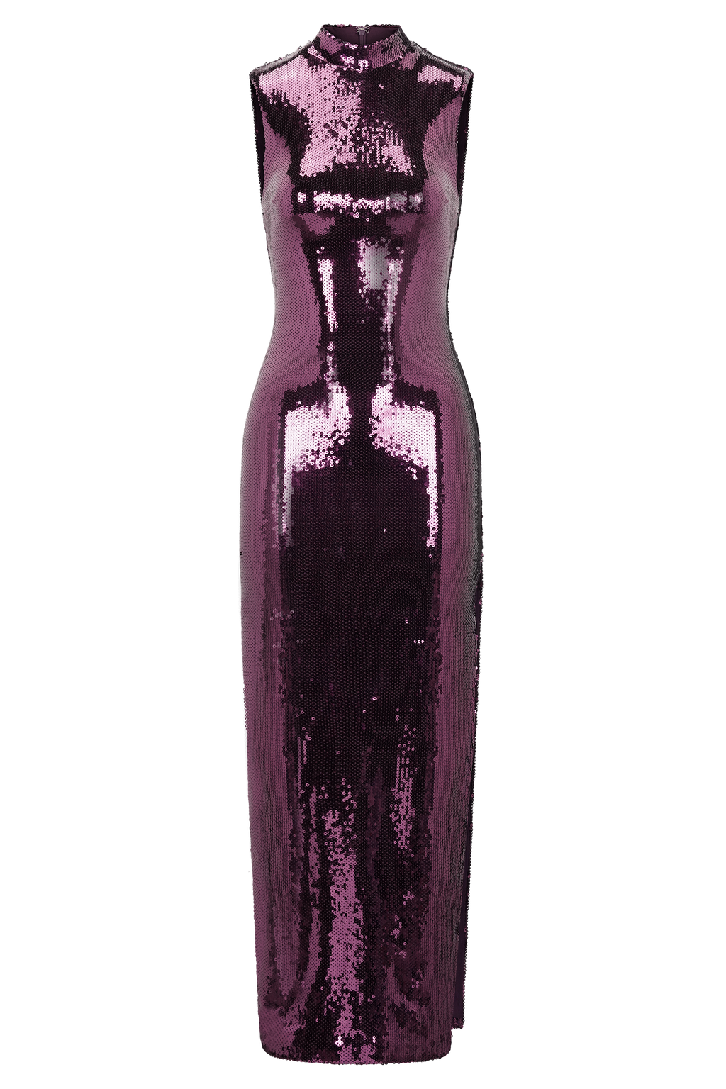Veronica Sequin Midi Dress - Plum
