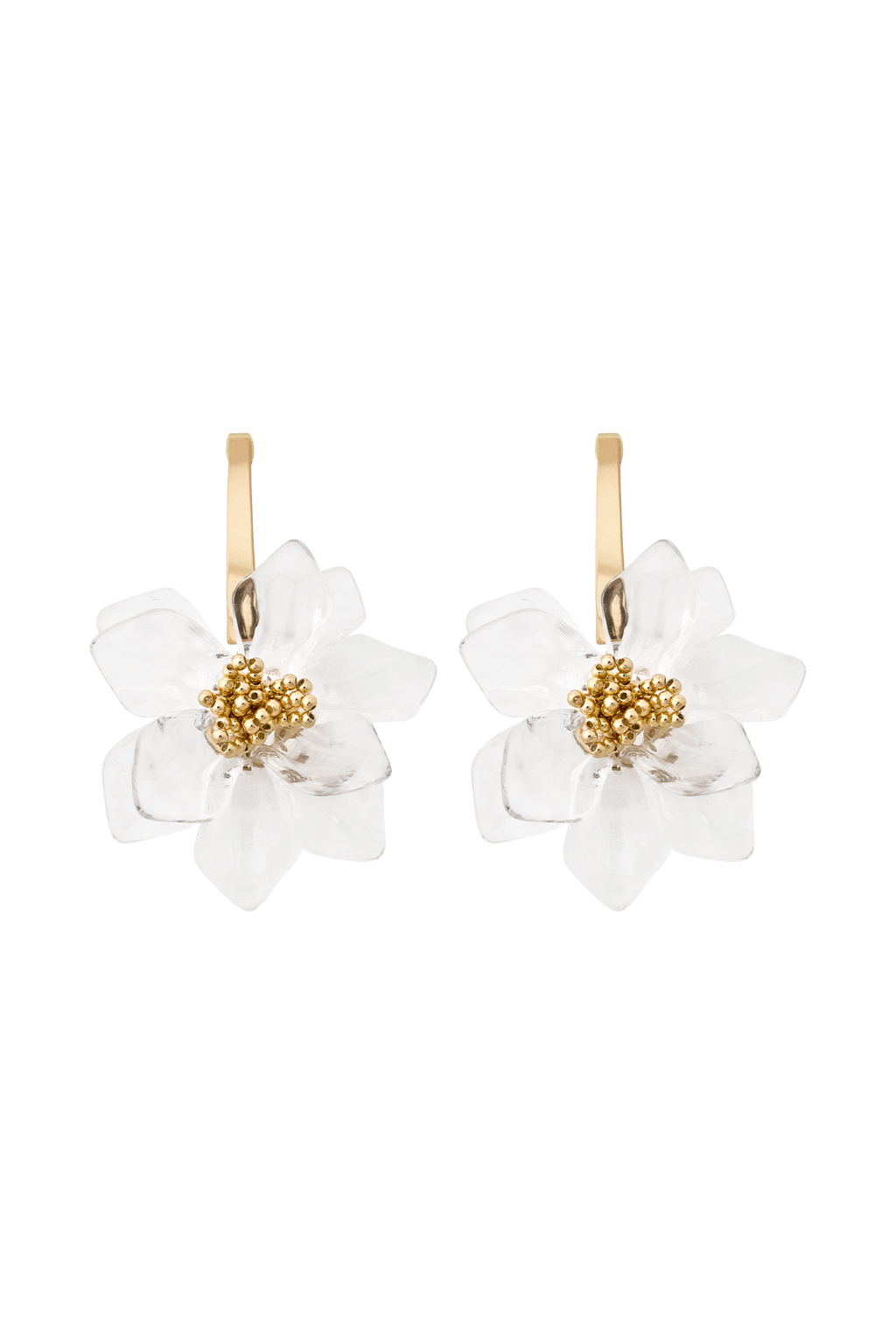 Naomi Acrylic Flower Earring - Gold