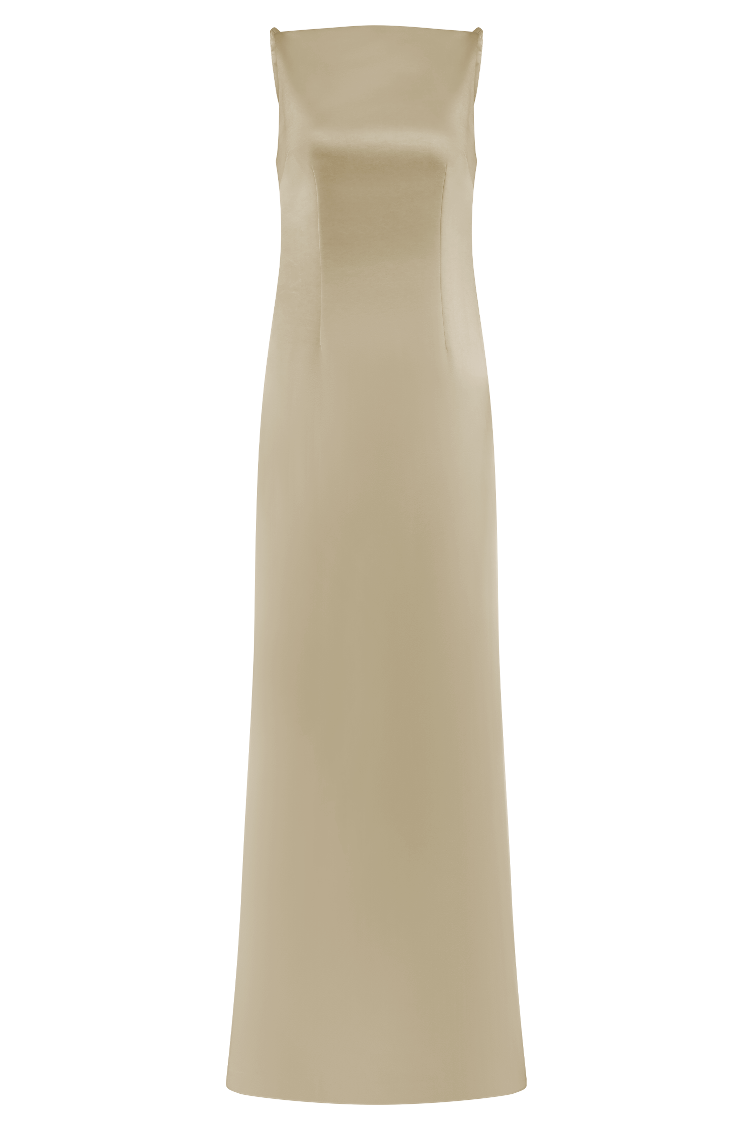 Violet Sleeveless Satin Maxi Dress - Blush Gold